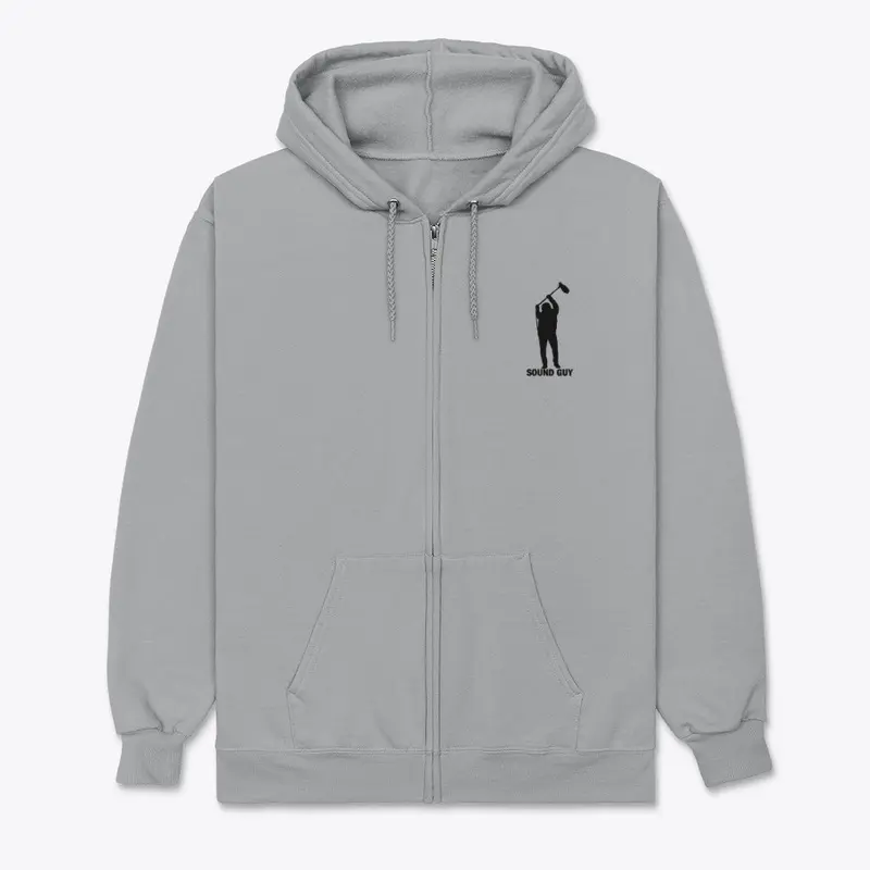 Zippered Hoodie (Grey) "Front View"